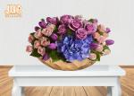 Gold Leafed Fiberglass Flower Serving Bowl Decorative Table Vases Boat Shape