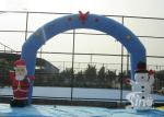 Outdoor 8x4m advertising Inflatable Christmas arch with Santa Claus N Snowman