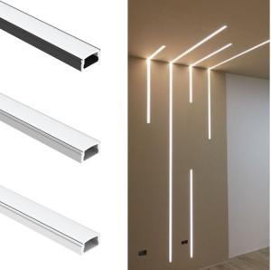 Wholesale High Quality U Shape Black Alu Extrusion Housing Channel Diffused Cover For Lighting Strip Surface Led Profile Aluminum from china suppliers