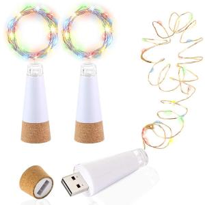 Wholesale 20 LEDs Cork Bottle Fairy Lights USB Rechargeable Copper Wire String Lights For Bedroom Room Home Wedding Party Decorati from china suppliers