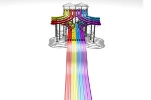 Wholesale Attractive Butterfly Racing Fiberglass Water Slides Galvanized Carbon Steel Frame For Aqua Park from china suppliers