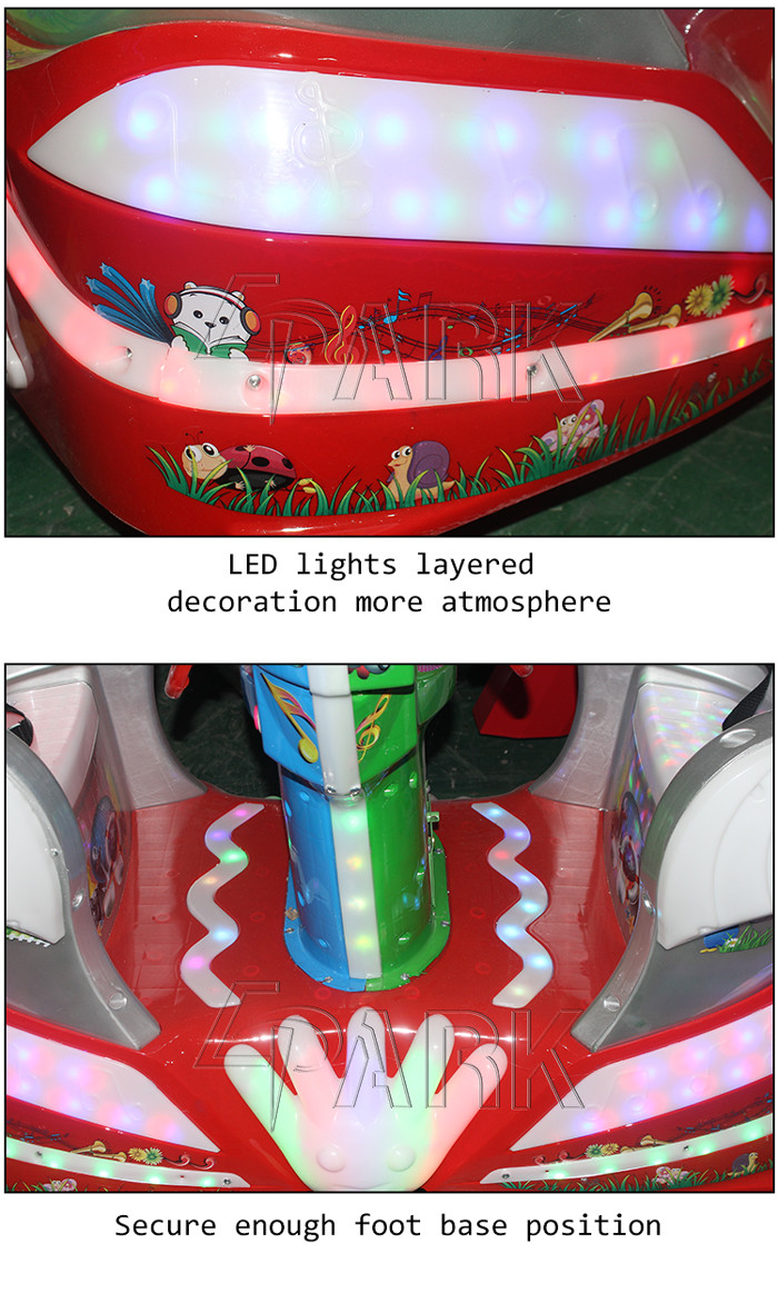 Two Players Kiddy Ride Machine Fiberglass And Plastic Material Easy To Operate