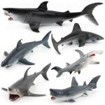 6 PCS Great White Shark Model Toy Desktop Decoration Collection Party Favors