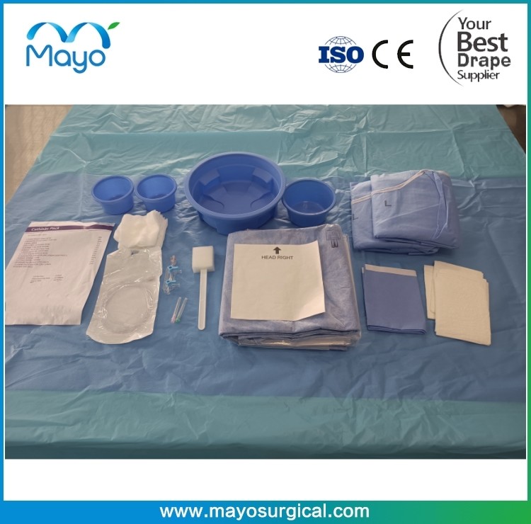 Customized Surgical Cath Lab Angio Drape Pack Set With Interventional Device