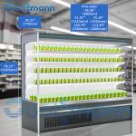 Vegetable Display Case Refrigerator , 4 Layers 1.98m Height LED Open Front