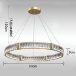 Led Crystal Chandelier For Living Room Creative Design Green Ring Chandelier(WH