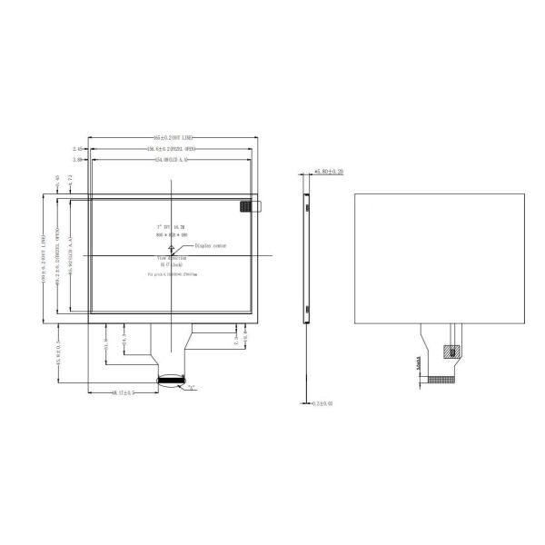 Wide Temperature 7 Inch 500nits RGB Interface TFT LCD Module TN 800x480 Industrial Display