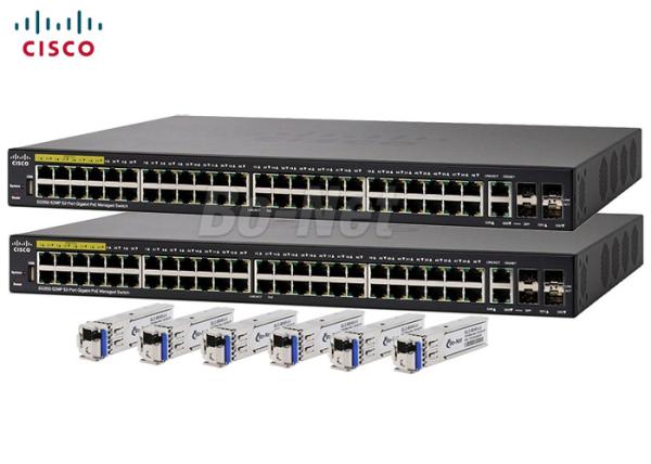 52 Port Cisco Gigabit Switch , PoE Managed Switch 740W 2 Gigabit Copper SFP