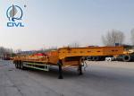 Red HOWO 2 Axles Semi Trailer Trucks Flat Low Bed Trailer 30 Ton