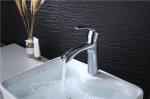 Custom Logo Deck Mounted Bathroom Vanity Faucets , Modern Bathroom Sink Faucets