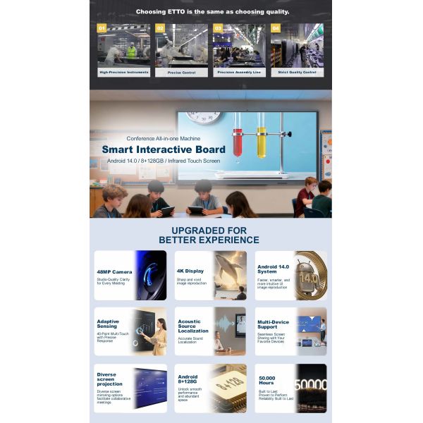110 Inch Interactive Whiteboard Smart Board All in One Interactive Flat Panel B Type