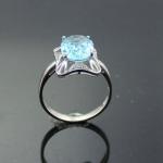 925 Sterling Silver Oval Purple Cubic Zircon Ring (F08)