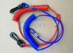 Solid Blue/Red Plastic Spiral&1.5mm Cotton Core Jet-ski Stop Switch Safety