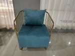 Luxurious Velvet 59cm 76cm Wrought Iron Sofa Set