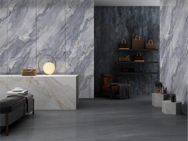 Durable W.A 0.5% Eco-Friendly Gray Indoor Wall And Floor Porcelain Glazed
