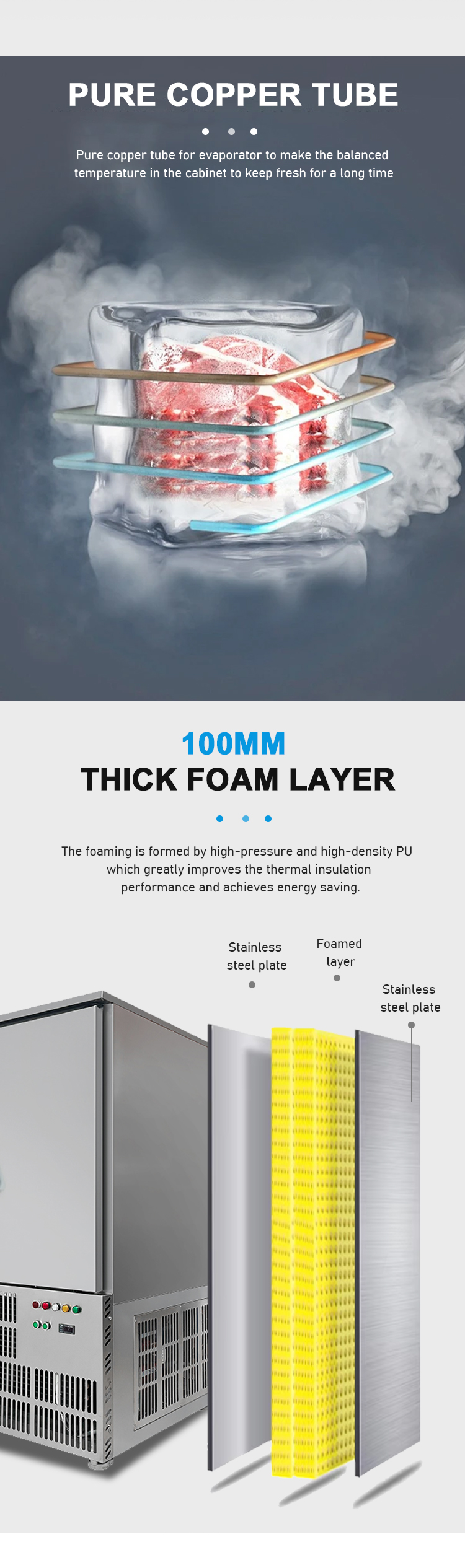 Plate Freezer Energy-Saving Quick Cabinet Blast Machine with -40C to 0C Temperature Control