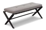 Designer furniture of Fabric Upholstery Bench with soft cushion by Oak wood legs