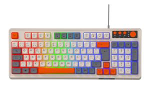China 94+4 Pcs Multimedia Keys Led Rainbow Backlit Multimedia Gaming Keyboard For Gaming on sale