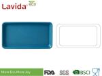 Customized Printing Logo Bamboo Fiber Tray , Food Grade Solid Color Melamine