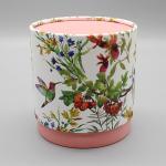 Flower Pattern Printed Cardboard Tube Packaging With Gold Foil Glossy Lamination