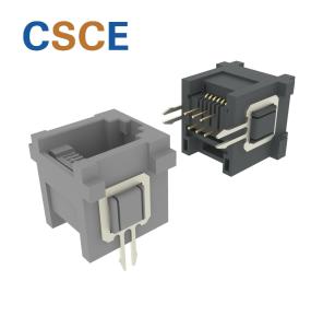 Wholesale 180 Degrees RJ11 Modular Jack Insert Vertically Black / Gray Color 5225 Series from china suppliers