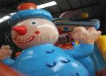 Colorful Clown 0.55mm PVC Inflatable Commercial Bounce Houses With Slide For
