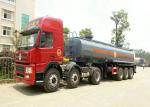 3 Axles Spring Suspension Chemical Tanker Truck For 33CBM Sodium Hypochlorite