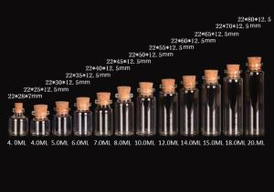 Wholesale 22mm Small Jars With Cork Tops, Glass Bottles for Storage, Good Quality and Competitive Price from china suppliers