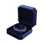 Hanhong Navy Blue Pendant Necklace Bracelet Box with Korean Velvet Jewelry