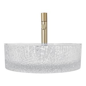 Wholesale European Style Round Glass Vessel Basins Ice Ridge Crystal Clear Wash Basin from china suppliers