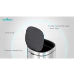 STANDING Touch Button Bin 30L/40L/50L Stainless Steel Office Trash Can Button