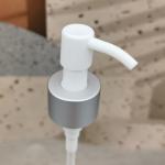 24/410 Plastic Cosmetic Lotion Oil Pump Silver Aluminum Closure Metal Shell With
