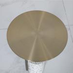 Satin Finish Round Stainless Steel Side Table For Bed Room