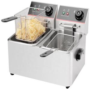 Wholesale 220V Voltage Double Tank Electric Deep Fryer for French Fries Stainless Steel Material from china suppliers