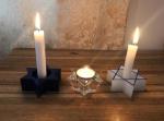 3.8x1.5cm 10gram paraffin white unscented tealight candle with blue holder