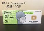 Descarpack Triple Non Woven Face Mask , Disposable Mouth Mask Bacterial