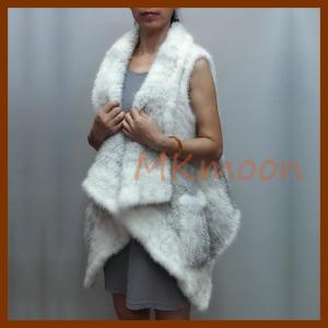 Wholesale knitted Mink fur ponch, mink fur cape -MKM106# from china suppliers