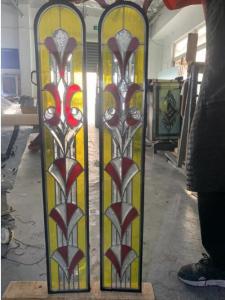 Wholesale Customized round top Colored Interior Door Glass Inserts with Zinc Caming from china suppliers
