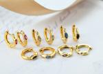 Huggie Hoop 9K Gold Earrings Marquise Cut Inner 8.5mm Oouter 11.5mm Dimension