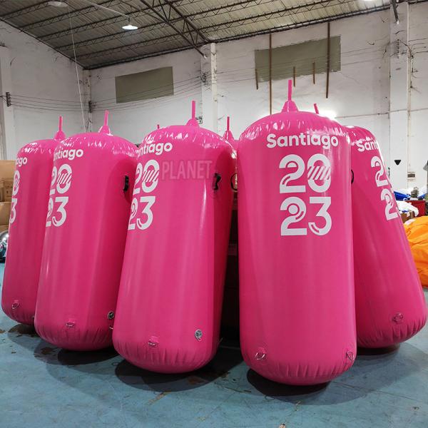 Customized PVC Air Sealed Inflatable Water Buoy Cylinder Tube Floating Buoy For