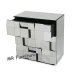 Faceted Mirrored Bedroom Chest Table W50 * D35 * H60cm Size 40kg Weight