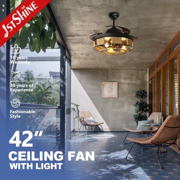 Remote Control DC Motor Acrylic Blades Retractable Ceiling Fan for 1stshine Home