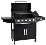 141*55*109 cm Garden 304 Ss 10000Btu 5 Burner Gas Smoke Grill Machine With Side