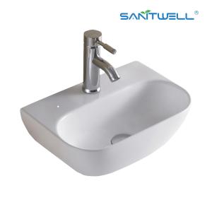 Wholesale AB8306 Sanitary Ware Hand Made Above Counter Basin Round Bowl Integrated Ceramic Basin Bathroom Wall Hung Wash Basin from china suppliers