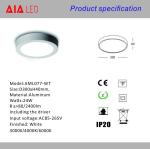 D225xH40mm indoor white ip20 office decoration surface round LED panel light led
