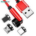 Nylon Braided Fast Magnetic Charging Cable 3A Multicolor 540 Degree