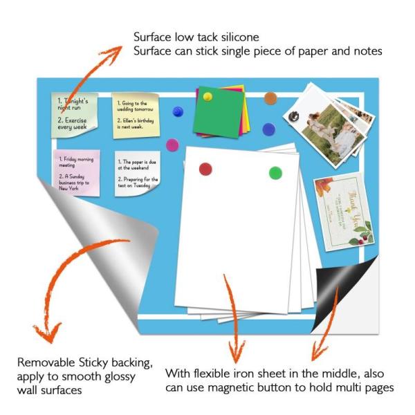 Removable Sticky Memo Board Magnetic For Wall Surfaces
