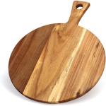 Round Serving Acacia Wood Cutting Board With Handle