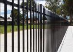 Commercial Galvanized Security Steel Fence Panels Tubular Coated POWDER 2 rails