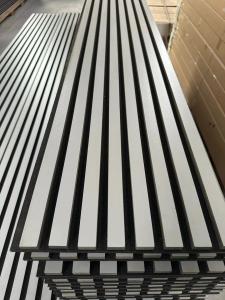 Wholesale Acoustic Wood Panel Wall PVC Veneer MDF PET Soundproof Slatted Laminated for Living Room Hall and Studio from china suppliers